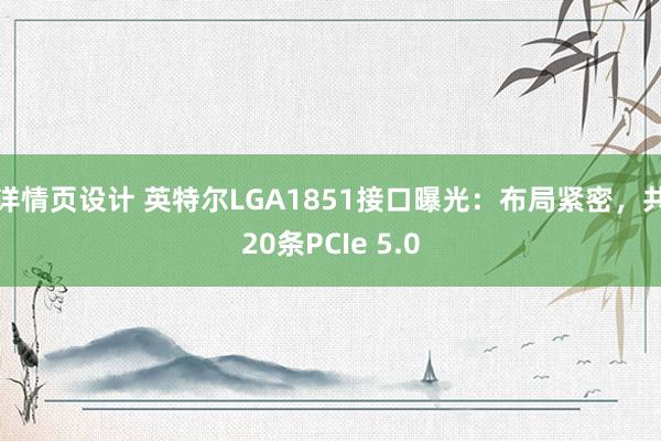 详情页设计 英特尔LGA1851接口曝光：布局紧密，共20条PCIe 5.0